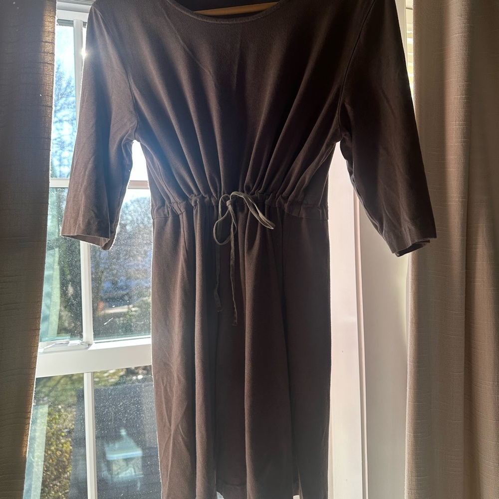 simple brown shirt dress tunic